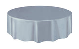 SILVER ROUND TABLE COVER