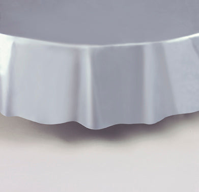 SILVER ROUND TABLE COVER