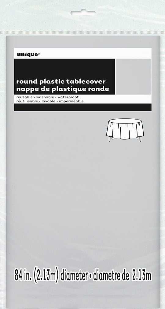 SILVER ROUND TABLE COVER