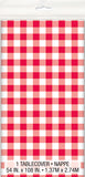 RED GINGHAM RECTANGLE TABLE COVER
