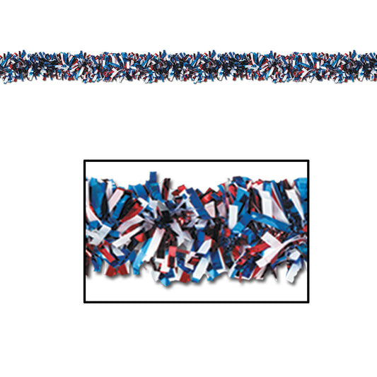 Red, White, Blue Metallic Garland
