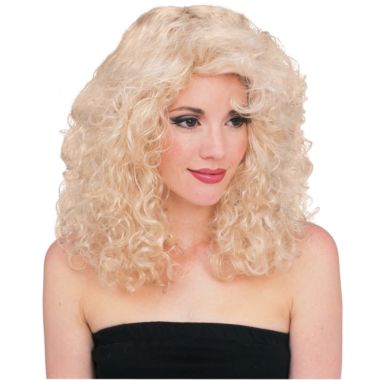 BLONDE CURLY WIG - ADULT