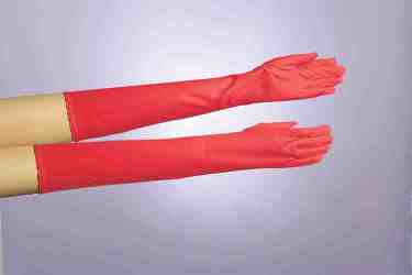 Long Red Nylon Gloves