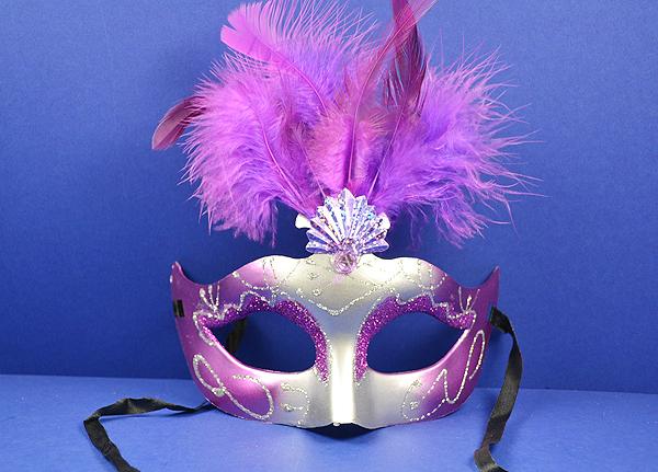 PURPLE & SILVER MASQUERADE MASK