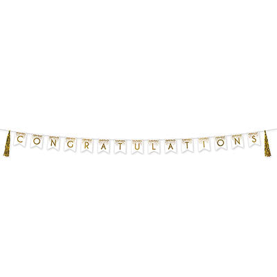 CONGRATULATIONS PENNANT BANNER WITH TASSELS