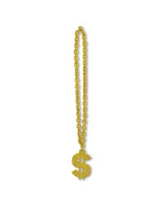 JUMBO GOLD DOLLAR SIGN CHAIN NECKLACE