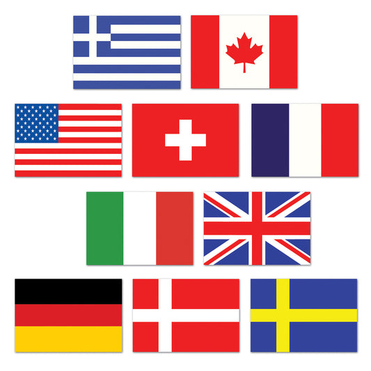 CUTOUT - INTERNATIONAL FLAG MINI       10 CT/PKG