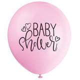 PINK BABY SHOWER SCRIPT LATEX BALLOONS