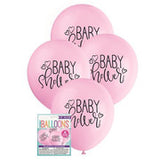PINK BABY SHOWER SCRIPT LATEX BALLOONS