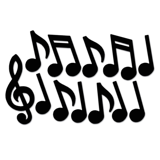 Black Musical Note Cutouts - 12ct.