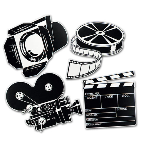 Black and White Movie Set Cutouts
