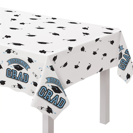 Powder Blue Graduation Plastic Tablecover