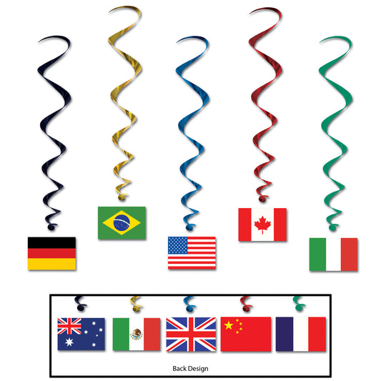 International Flag Whirls - 5ct.