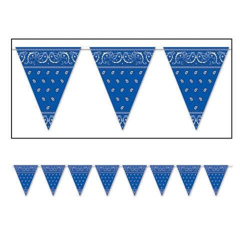 Blue Western Pennant Banner