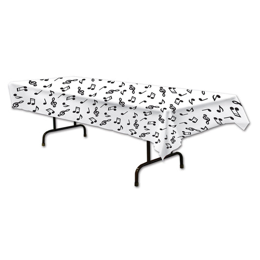 Musical Notes Plastic Tablecover - 54" x 108"