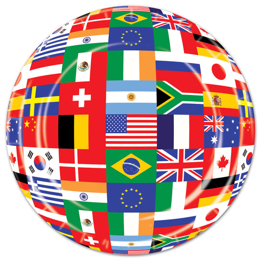 International Flags 7" Paper Plates - 8ct.