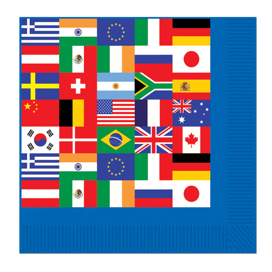 International Flags Luncheon Napkins - 16ct.