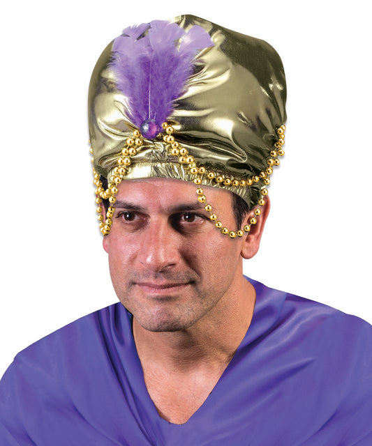 HAT - TURBAN W/BEAD TRIM