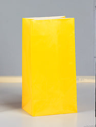 YELLOW PAPER PARTY BAGS 12PCS/PKG
