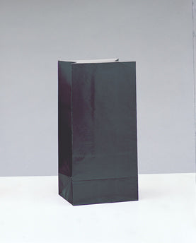 BLACK PAPER PARTY BAGS 12PCS/PKG