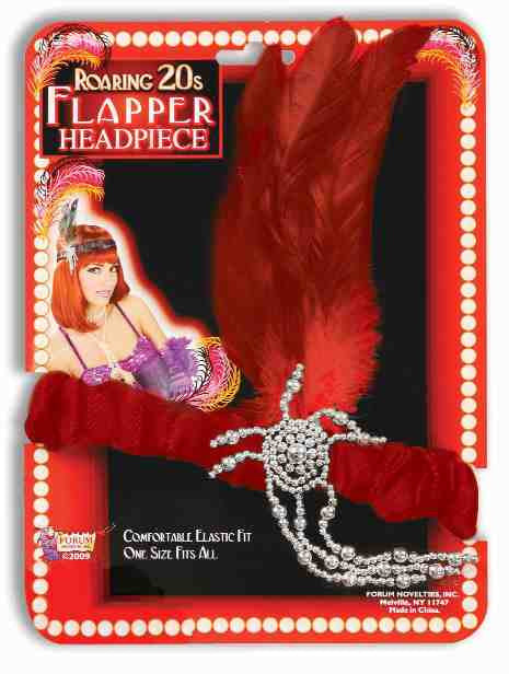 FLAPPER HEADPIECE  RED