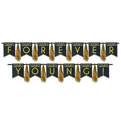 FOREVER YOUNG BANNER WITH TASSELS