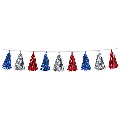 Metallic Tassel RWB Garland