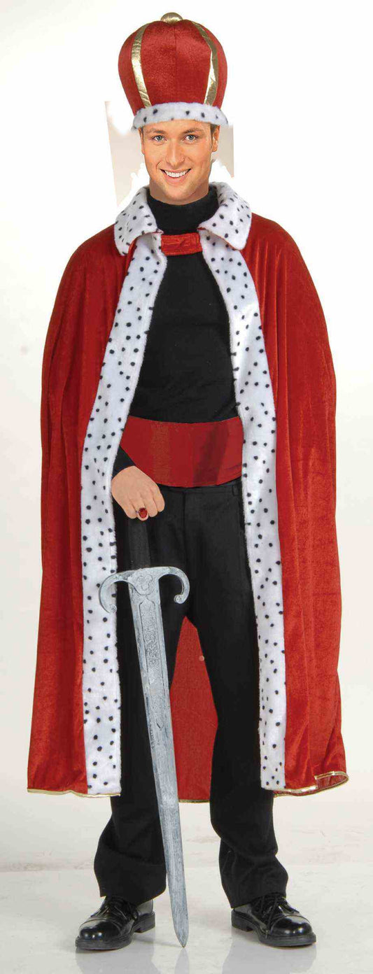 KING ROBE & CROWN SET ADULT     RED