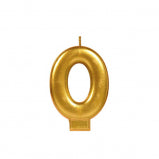 GOLD NUMBER 0 METALLIC CANDLE