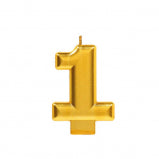 GOLD NUMBER 1 METALLIC CANDLE
