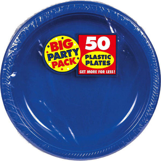 PLASTIC PLATES ROYAL BLUE 7"   50PCS/PKG