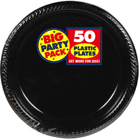 PLASTIC PLATES  BLACK 7"   50PCS/PKG