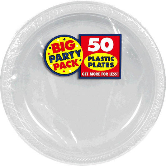 PLASTIC PLATES  SILVER 7"    50PCS/PKG