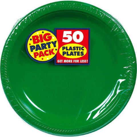 PLASTIC PLATES  GREEN 10.5"   50PCS/PKG