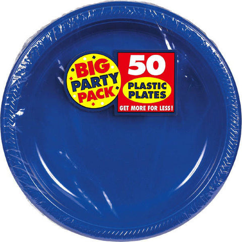 PLASTIC PLATES ROYAL BLUE 10.5"   50PCS/PKG