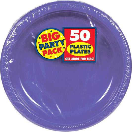 PLASTIC PLATES  PURPLE 10.5"    50PCS/PKG