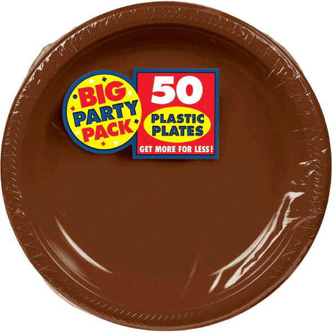 PLASTIC PLATES  BROWN 10.5"   50PCS/PKG