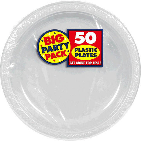 PLASTIC PLATES   SILVER 10.5"   50PCS/PKG