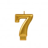 GOLD NUMBER 7 METALLIC CANDLE
