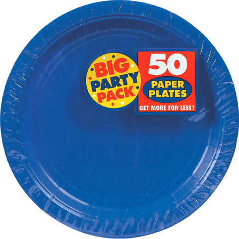 PAPER PLATE R.BLUE 7" 50C