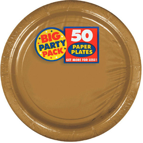 PAPER PLATE GOLD 7" 50CNT