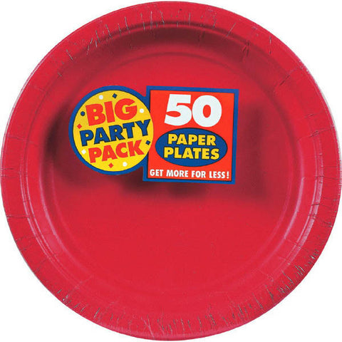PAPER PLATE RED 6.75" 50CNT