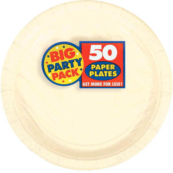 PAPER PLATE VANILLA CREAM  6.75"  50PCS/PKG