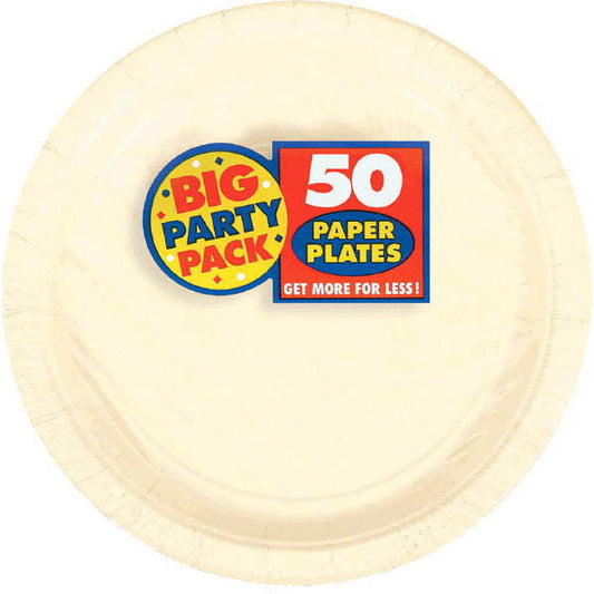 PAPER PLATE VANILLA CREAM  6.75"  50PCS/PKG