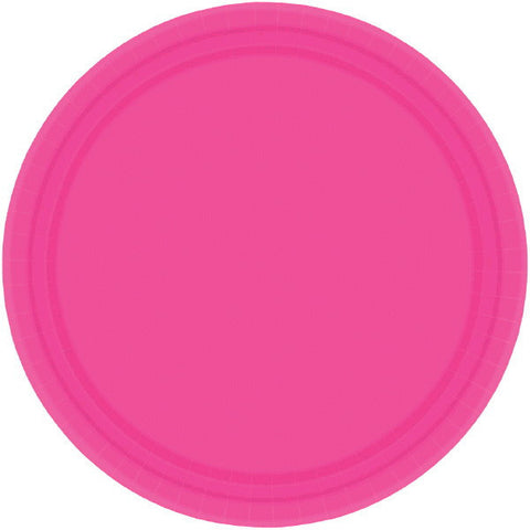 PAPER PLATE BRIGHT PINK  6.75"    20CNT