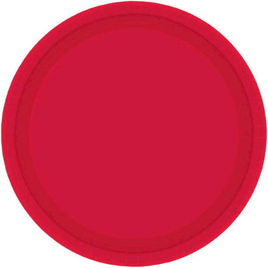 PAPER PLATE RED 6.75"   20CNT
