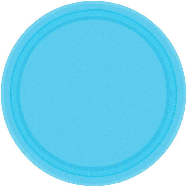 PAPER PLATE CARRIBBEAN BLUE  6.75"   20CNT