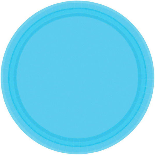 PAPER PLATE CARRIBBEAN BLUE  6.75"   20CNT