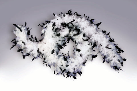 White and Black Feathered Boa