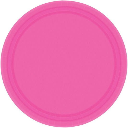 PAPER PLATE BRIGHT PINK   8.5"    20CNT